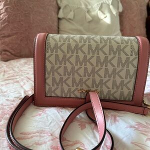Michael Kors Pink and Cream Crossbody Bag